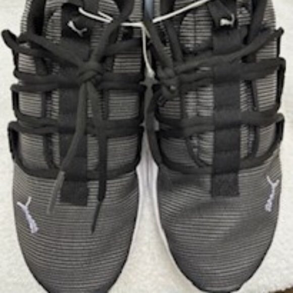 Puma black/charcoal 'Softride' athletic sneakers with white soles NWT Size 8 - Picture 1 of 8